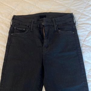 Mother High Waisted Looker black denim